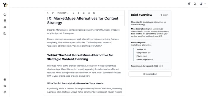 Yahini content brief - BOFU