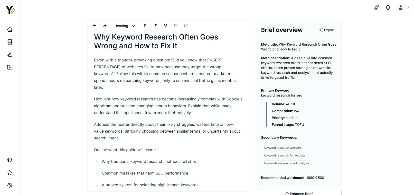 Yahini app brief example screenshot
