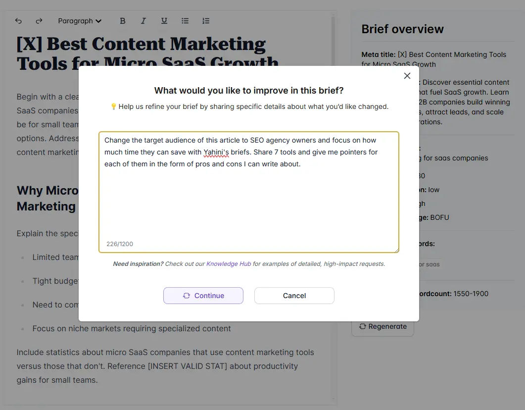 Yahini New Features [Mar 2025]: Get Your Briefs Just Right with Our New Enhance Feature!