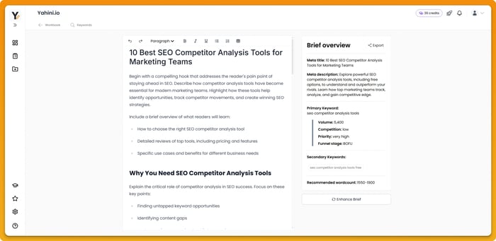 Yahini Content Briefs